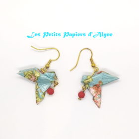 Boucles d'Oreilles Colombes Vertes