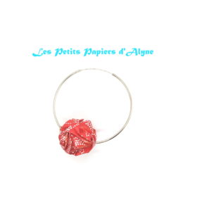 Boucles d'Oreilles Boule Japonaise Rouge