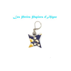 Boucles d'Oreilles Etoiles Ninja Bleu