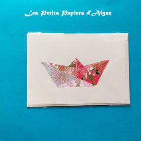 Carte Bateau Blanc Rose