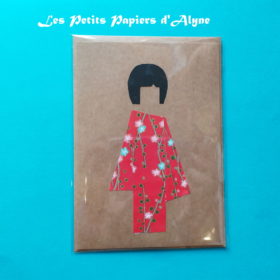 Carte Japonaise Kraft Rouge