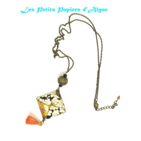 Collier Long Carré Matelassé