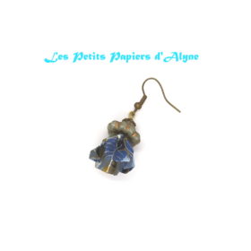 Boucles d'Oreilles Fleur Cerisier Bleu