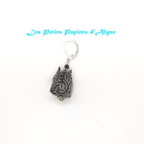 Boucles d'Oreilles Fleur Lotus Noire