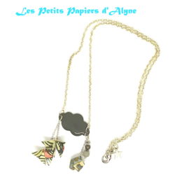 Collier Court Nuage Gris