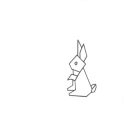 Lapin Origami Noir Moyen