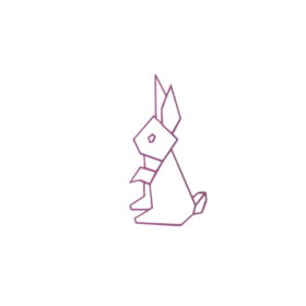 Lapin Origami Violet Moyen