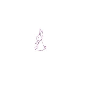 Lapin Origami Violet Petit