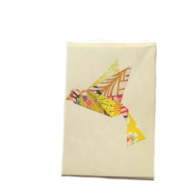 Carte Oiseau Jaune Beige H2838