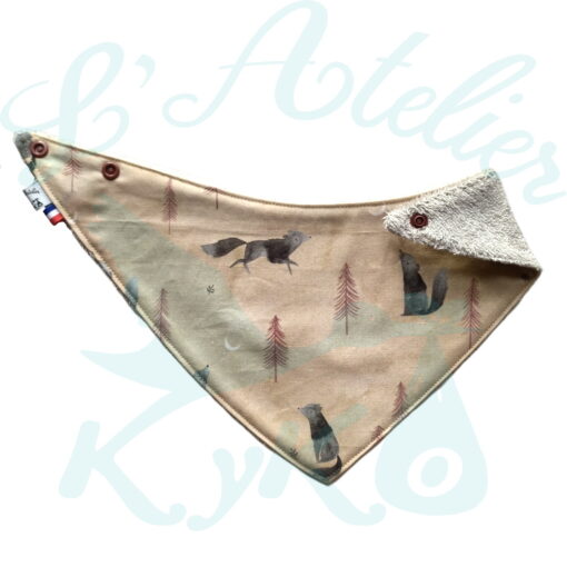 Bavoir Foulard Eponge beige – Image 4